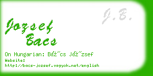 jozsef bacs business card